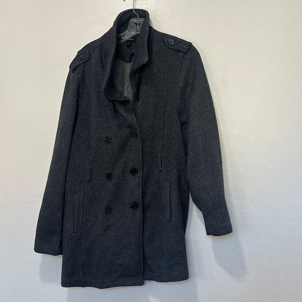 Torrid Charcoal Double-Breasted Pea Coat gray women’s plus size 3X Herringbone